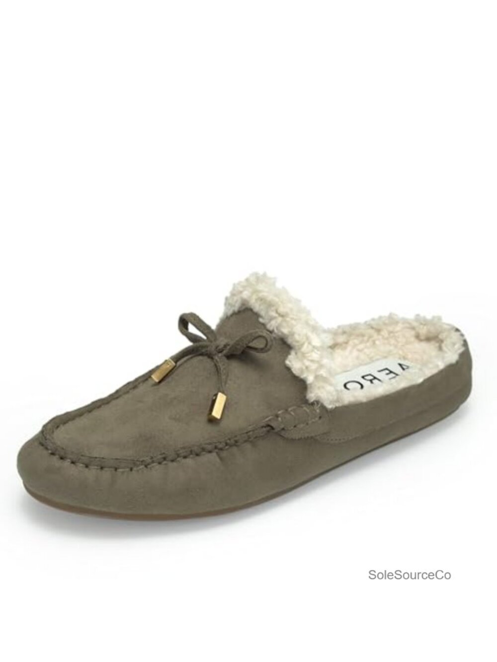 Faux Shearling Lined Slip-On Mules with Cushioned Footbed